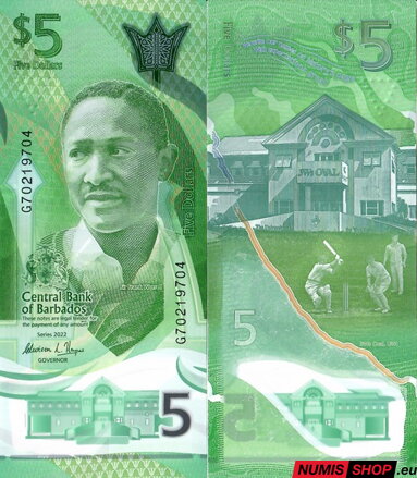 Barbados - 5 dollars - 2022 - polymer - UNC