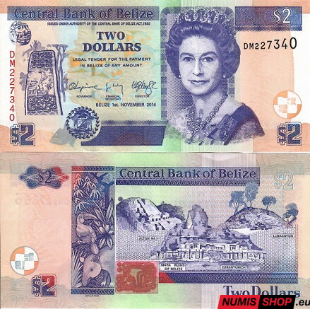 Belize - 2 dollars - 2014 - UNC