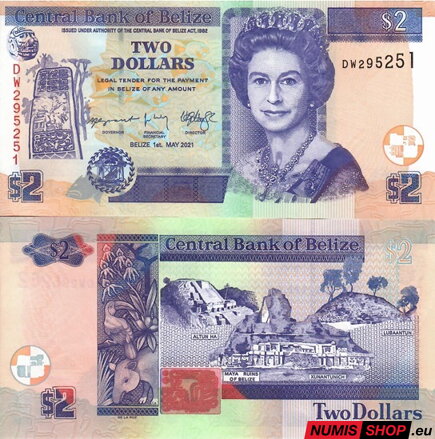 Belize - 2 dollars - 2021 - UNC