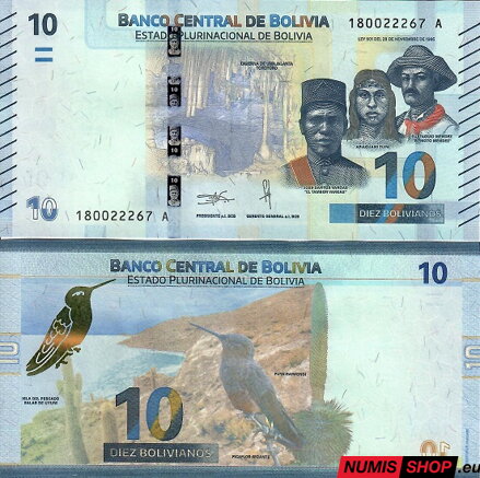 Bolívia - 10 bolivianos - 2018 - UNC