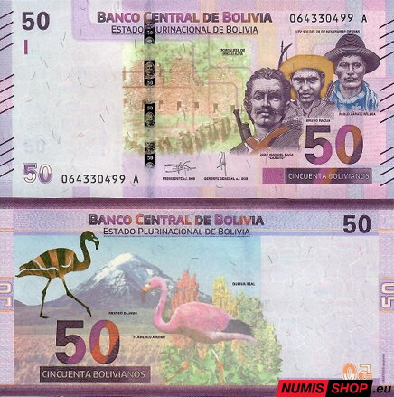 Bolívia - 50 bolivianos - 2018 - UNC