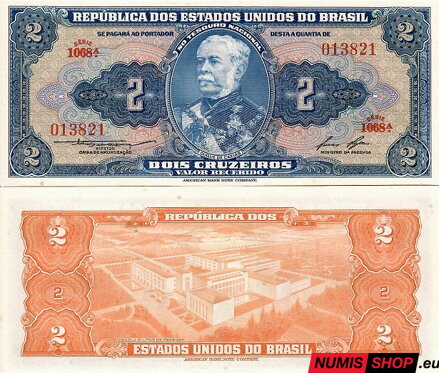 Brazília - 2 cruizeros - 1954-58 - UNC