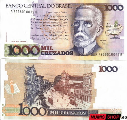 Brazília - 1000 cruzados - 1988 - UNC