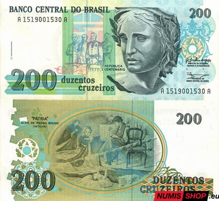 Brazília - 200 cruzeiros - 1990 - UNC