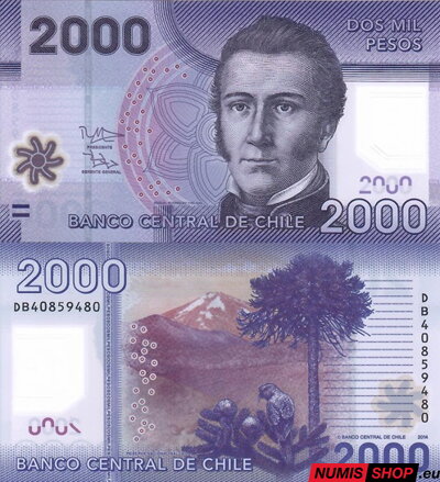 Čile - 2000 pesos - 2014 - UNC - polymer