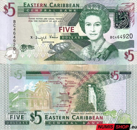 East Caribbean States - 5 dollars - 2008 - P47 - UNC