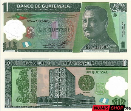 Guatemala - 1 quetzal - 2012 - UNC - polymer