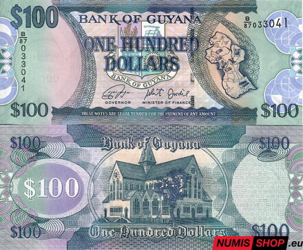Guyana - 100 dollars - 2005-2022 - UNC