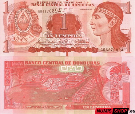 Honduras - 1 lempira - 2022 - UNC