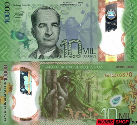 Kostarika - 10 000 colones - 2019 - polymer - UNC