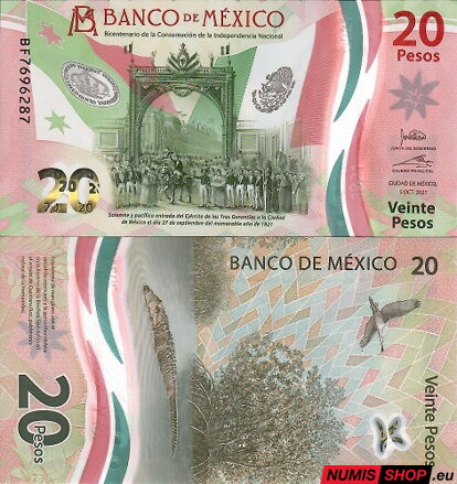 Mexiko - 20 pesos - 2021 - polymer - UNC