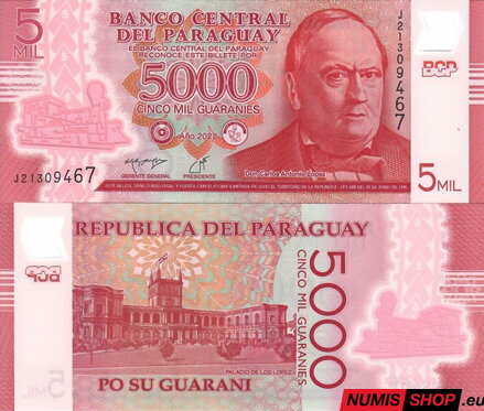 Paraguay - 5000 guaranies - 2022 - polymer - UNC