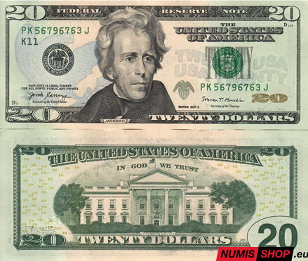 USA - 20 dollars  - 2017A - K - UNC