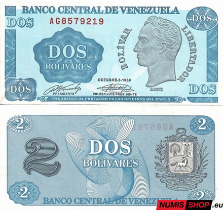 Venezuela - 2 bolívares - 1989 - XF