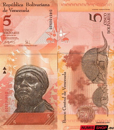 Venezuela - 5 bolívares - 2007 - UNC