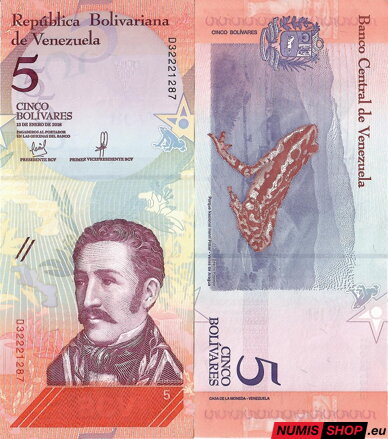 Venezuela - 5 bolívares - 2018 - UNC