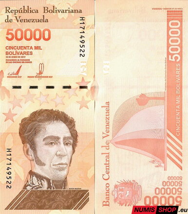 Venezuela - 50 000 bolívares - 2019 - UNC