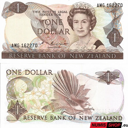 Nový Zéland - 1 dollar - 1981 - sig. Russell - UNC