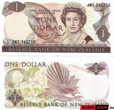 Nový Zéland - 1 dollar - 1981 - sig. Brash - UNC