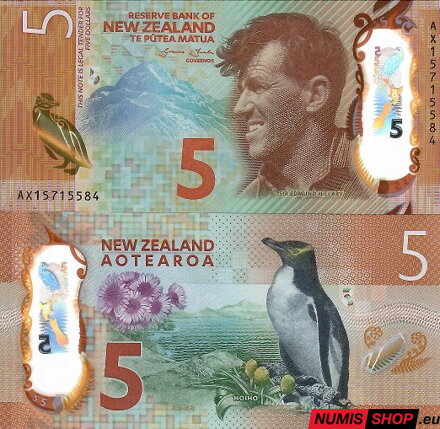 Nový Zéland - 5 dollars - 2015 - polymer - UNC