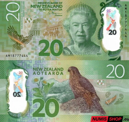 Nový Zéland - 20 dollars - 2018 - polymer - UNC