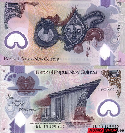 Papua Nová Guinea - 5 kina - 2019 - polymer - UNC