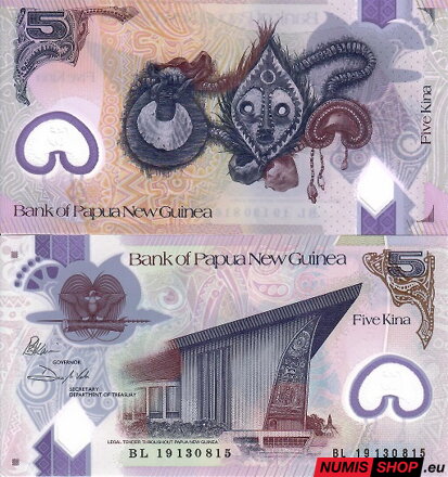 Papua Nová Guinea - 5 kina - 2019 - polymer - UNC