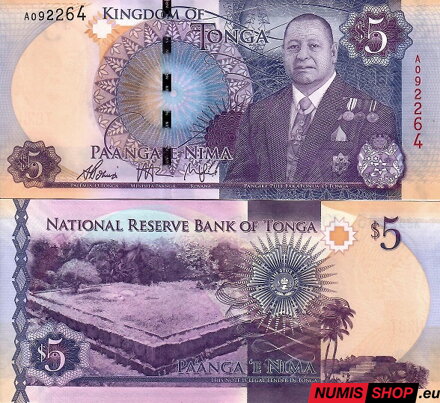 Tonga - 5 pa´anga - 2015 - UNC