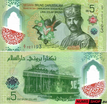 Brunej - 5 dollars - 2024 - polymer - UNC
