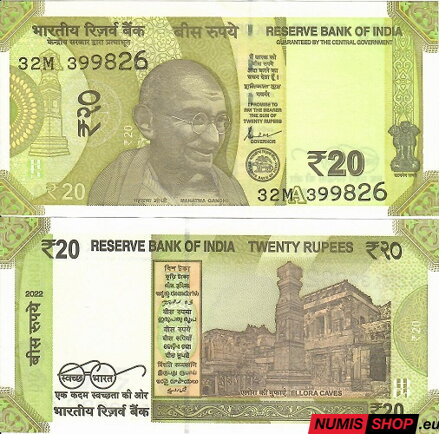 India - 20 rupií - 2022 - UNC