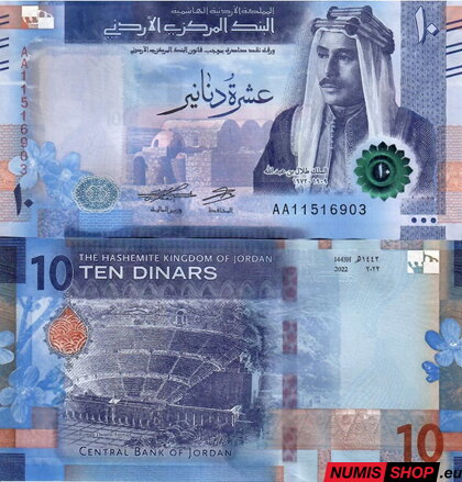 Jordánsko - 10 dinár - 2022 - polymer - UNC