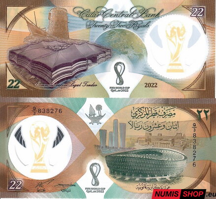 Katar - 22 rials - 2022 - commemorative - World Cup - polymer - folder