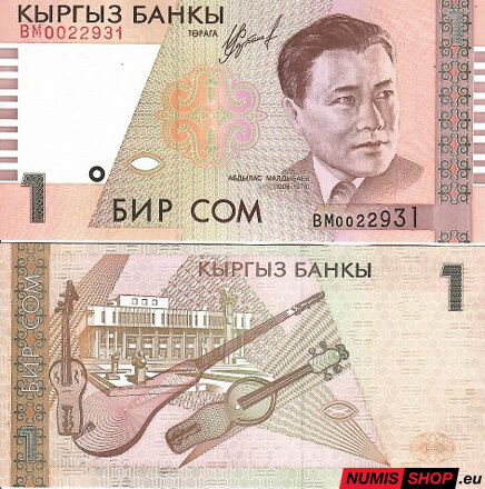 Kirgizsko - 1 som - 1999 - UNC