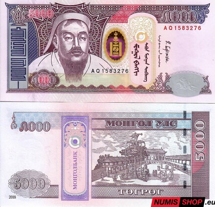 Mongolsko - 5000 tugrik - 2018 - UNC