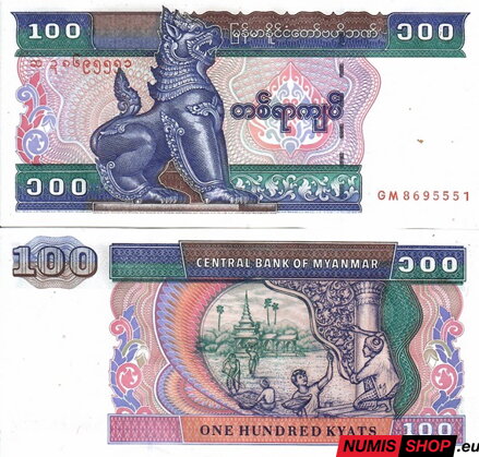 Myanmarsko - 100 kyats - 1996 - UNC