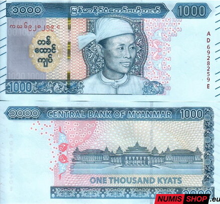 Myanmarsko - 1000 kyats - 2018 - UNC