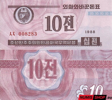 Severná Kórea - 10 chon - 1988 - Capitalist Visitors Issue - UNC