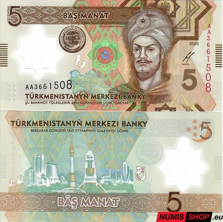 Turkmenistan - 5 manat - 2025 - polymer - UNC