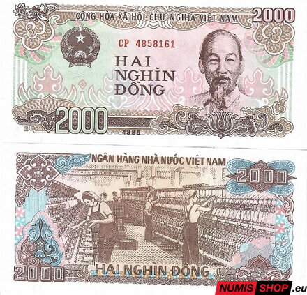 Vietnam - 2000 dongov - 1988 - UNC