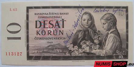 10 Kčs - 1960 - Orava - podpisy - UNC