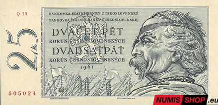 25 Kčs - 1961 - Žižka - UNC