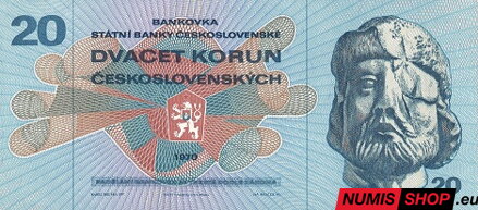 20 Kčs - 1970 - Žižka - UNC