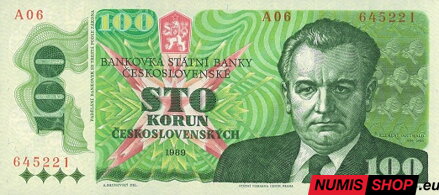 100 Kčs - 1989 - Gottwald