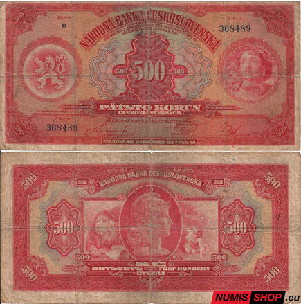 500 Kč - 1929 - B