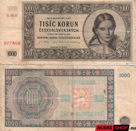 1000 Kčs - 1945 - séria B