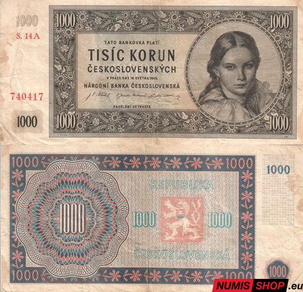 1000 Kčs - 1945 - séria A