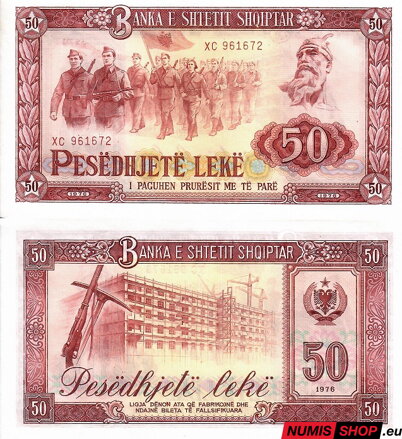 Albánsko - 50 leke - 1976 - UNC