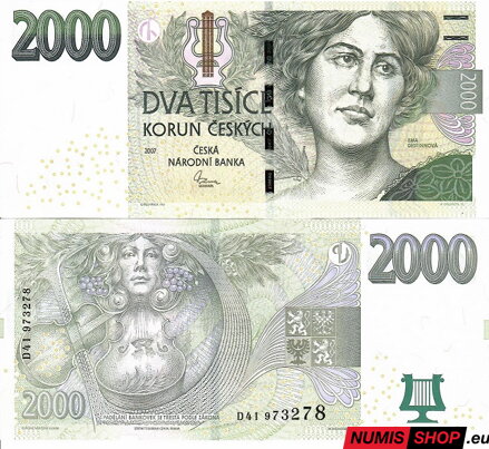 Česká republika - 2000 Kč - 2007 - séria D - UNC