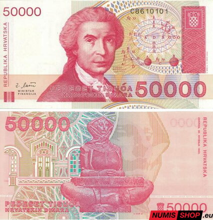 Chorvátsko - 50 000 dinara - 1993 - UNC