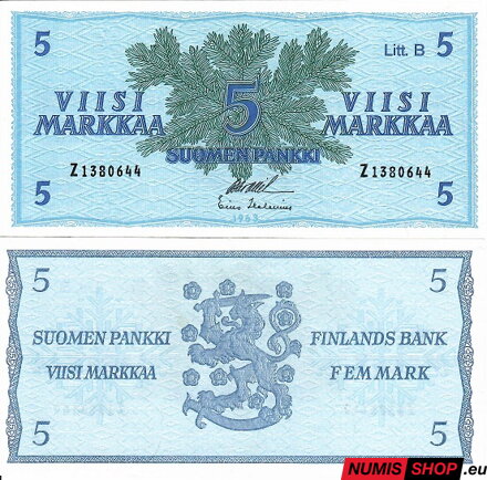 Fínsko - 5 markkaa - 1963 - UNC